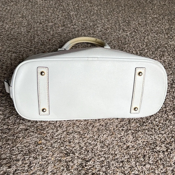 Dooney and Bourke White Saffiano Pebble Leather Satchel Zip Up - Picture 3 of 14